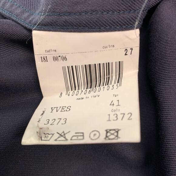 L.Y ADAMS Size L Navy Green Contrast Trim Cotton Long Sleeve Shirt - Picture 7 of 7